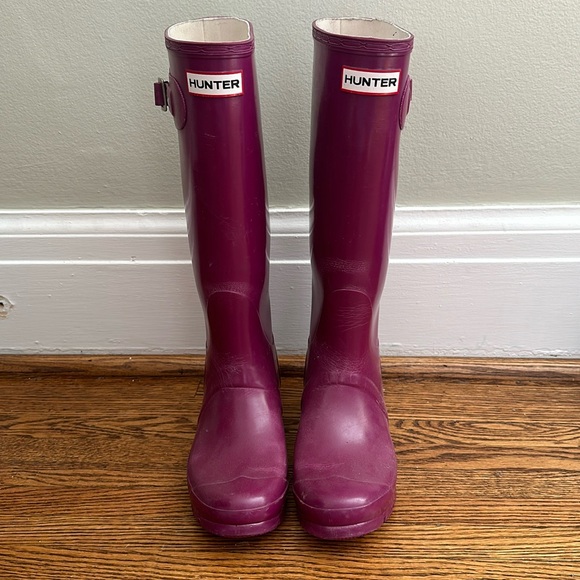HUNTER Rain Boots - Purple size 7 Women’s - Picture 1 of 6